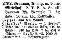 Braunau in Schlesisches Güteradressbuch 1905