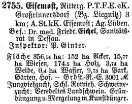 Eisemost in Schlesisches Güteradressbuch 1905