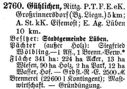 Gühlichen in Schlesisches Güteradressbuch 1905