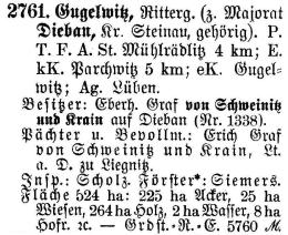 Gugelwitz in Schlesisches Güteradressbuch 1905