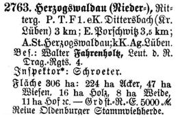 Nieder-Herzogswaldau in Schlesisches Güteradressbuch 1905