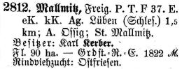 Mallmitz Freigut in Schlesisches Güteradressbuch 1905