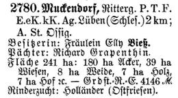 Muckendorf in Schlesisches Güteradressbuch 1905
