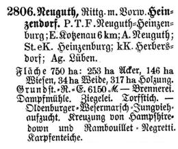 Neuguth mit Heinzendorf in Schlesisches Güteradressbuch 1905