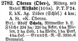 Ober-Oberau in Schlesisches Güteradressbuch 1905