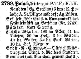 Polach in Schlesisches Güteradressbuch 1905