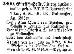 Würtsch-Helle in Schlesisches Güteradressbuch 1905
