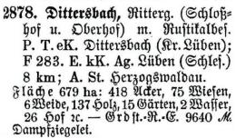 Schlesisches Güter-Adressbuch 1921 Dittersbach