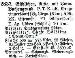 Schlesisches Güter-Adressbuch 1921 Gühlichen