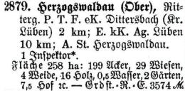 Schlesisches Güter-Adressbuch 1921 Herzogswaldau (Ober)
