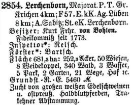 Schlesisches Güter-Adressbuch 1921 Lerchenborn