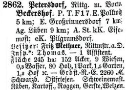 Schlesisches Güter-Adressbuch 1921 Petersdorf