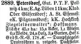 Schlesisches Güter-Adressbuch 1921 Petersdorf Gut