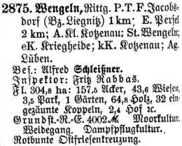 Schlesisches Güter-Adressbuch 1921 Wengeln