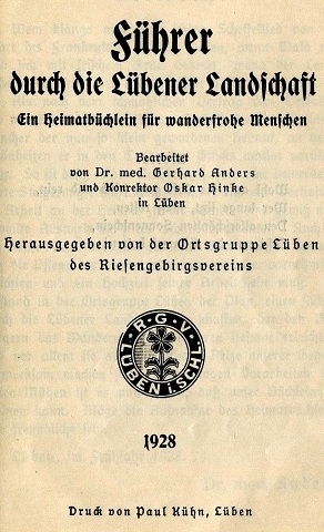 Titelblatt des Führers durch die Lübener Landschaft 1928