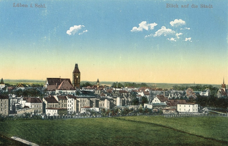 Panorama der Stadt Lüben im Jahr 1917