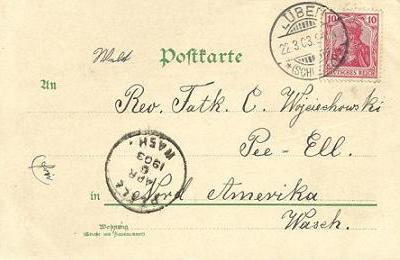Postkarte vom 22.3.1903 aus Lüben