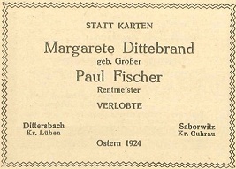 Margarete Dittebrand geb. Großer und Paul Fischer