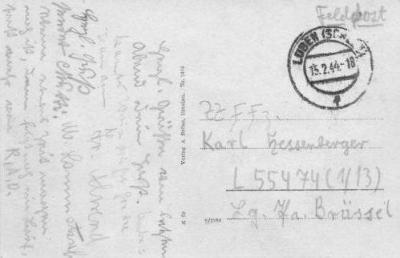 Feldpostkarte vom 15.2.1944