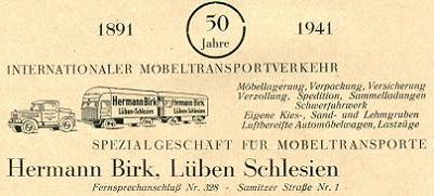 Internationaler Möbeltransportverkehr Hermann Birk