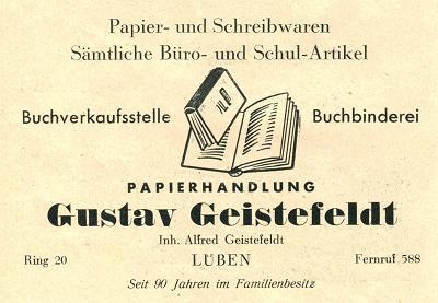 Papierhandlung Gustav Geistefeldt