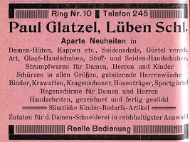 Paul Glatzel, Hüte, Schals, Handschuhe, Strümpfe, Wäsche, Regenschirme, Ring 10