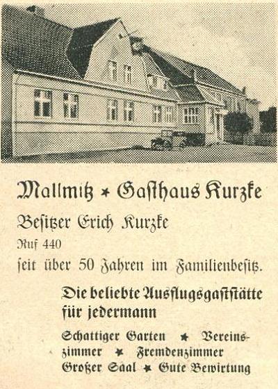 Gasthaus Erich Kurzke Mallmitz