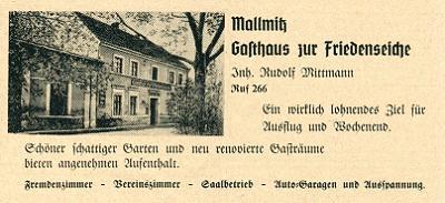 Gasthaus zur Friedenseiche von Rudolf Mittmann, Mallmitz