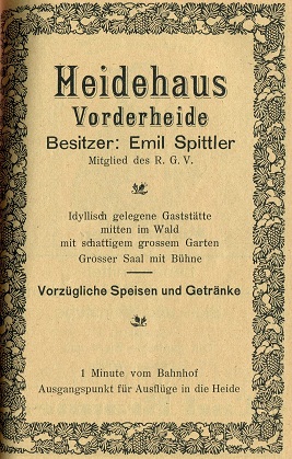 Emil Spittler, Heidehaus Vorderheide