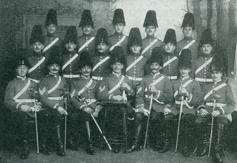 Gruppenbild der Dragoner um 1910