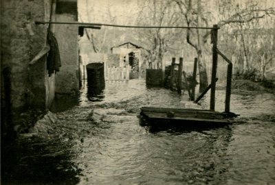 Hochwasser der Kalten Bache am Bleicherdamm um 1938