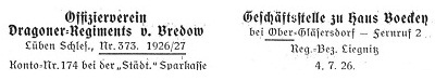  Titelkopf des Nachrichtenblattes 1926