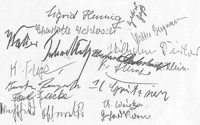 Autogrammsammlung der Abiturklasse 1932