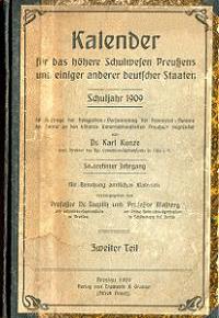 Kunze-Kalender 1909