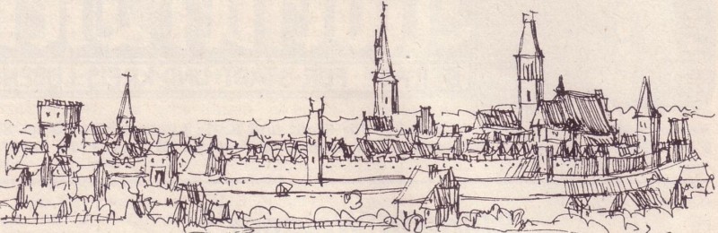 Skizze von Theo Dames nach einem Kupferstich von Homann nach F. B. Werner