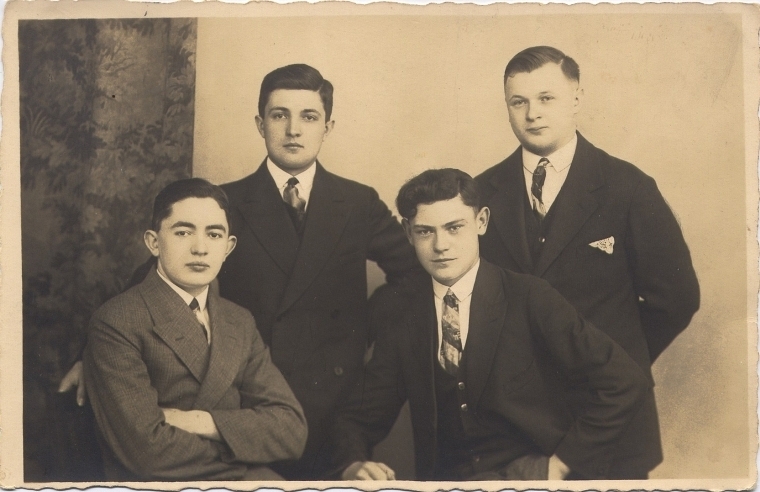 Paul Scholz,  Erich Niebelt, Artur Siems und Martin Bittner am 19.4.1929 in Lüben