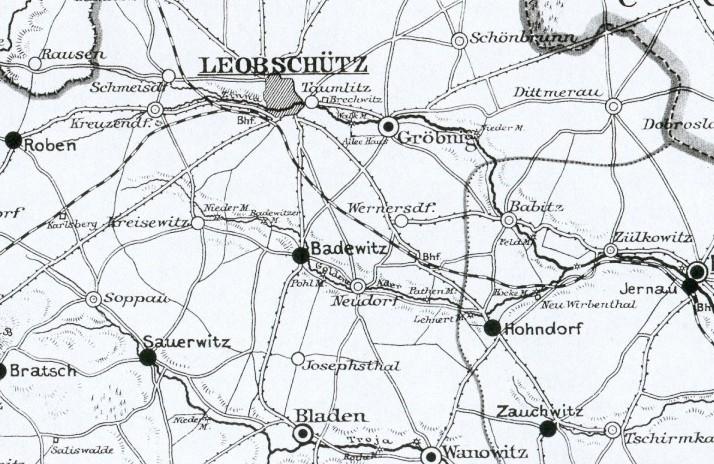 Karte Leobschütz Badewitz