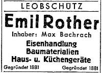 Geschäftsanzeige Emil Rother - Max Bachrach