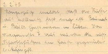 Tagebuchaufzeichnungen 2.2.1945
