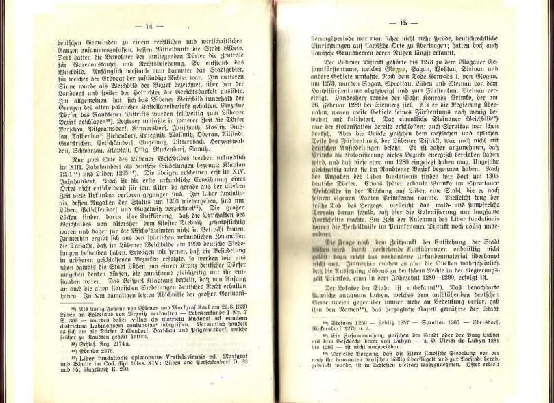 Konrad Klose, Geschichte der Stadt Lüben, Verlag Kühn Lüben, 1924, S. 14/15