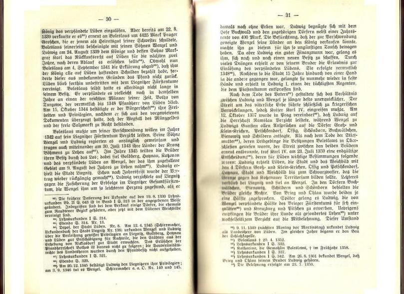 Konrad Klose, Geschichte der Stadt Lüben, Verlag Kühn Lüben, 1924, S. 30/31