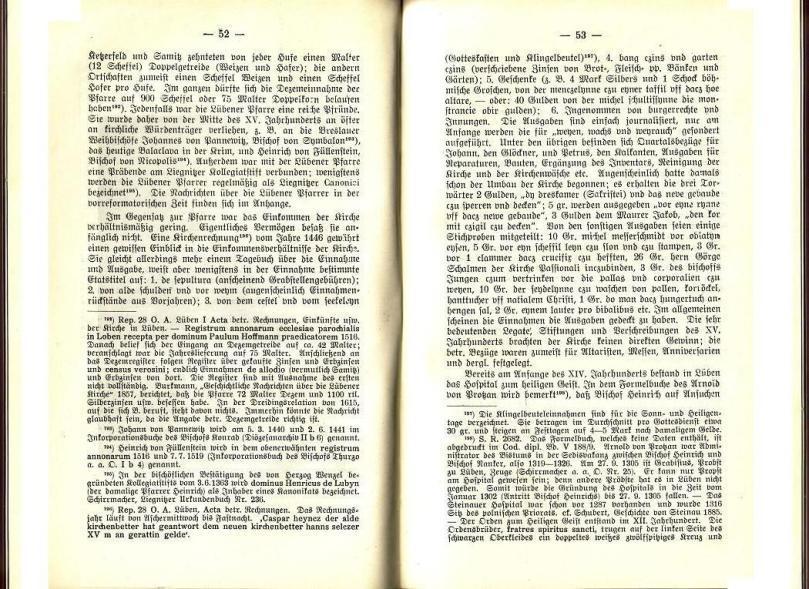Konrad Klose, Geschichte der Stadt Lüben, Verlag Kühn Lüben, 1924, S. 52/53
