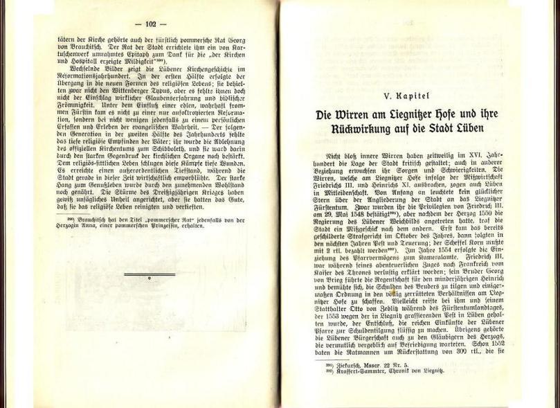 Konrad Klose, Geschichte der Stadt Lüben, Verlag Kühn Lüben, 1924, S. 102/103