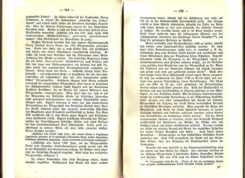 Konrad Klose, Geschichte der Stadt Lüben, Verlag Kühn Lüben, 1924, S. 154/155
