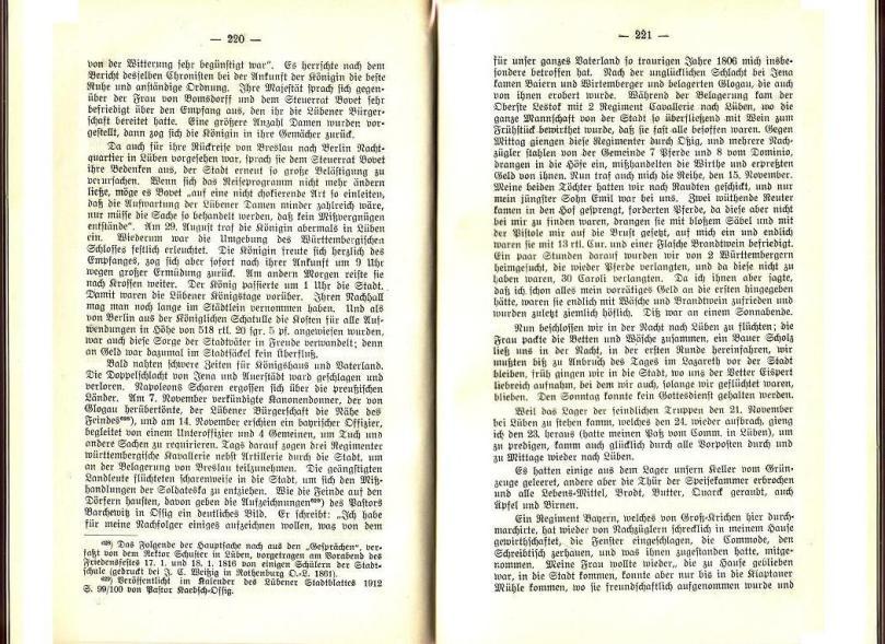 Konrad Klose, Geschichte der Stadt Lüben, Verlag Kühn Lüben, 1924, S. 220/221
