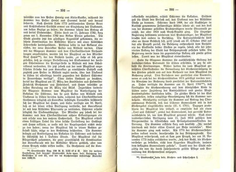 Konrad Klose, Geschichte der Stadt Lüben, Verlag Kühn Lüben, 1924, S. 292/293