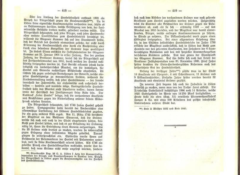Konrad Klose, Geschichte der Stadt Lüben, Verlag Kühn Lüben, 1924, S. 418/419