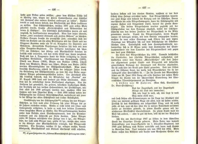 Konrad Klose, Geschichte der Stadt Lüben, Verlag Kühn Lüben, 1924, S. 436/437