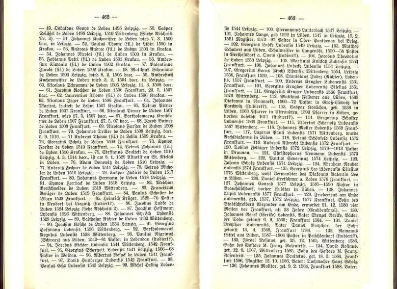 Konrad Klose, Geschichte der Stadt Lüben, Verlag Kühn Lüben, 1924, S. 462/463