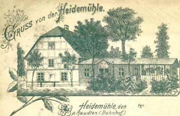 Gruß von der Heidemühle an der Kreisgrenze Lüben im Jahr 1890
